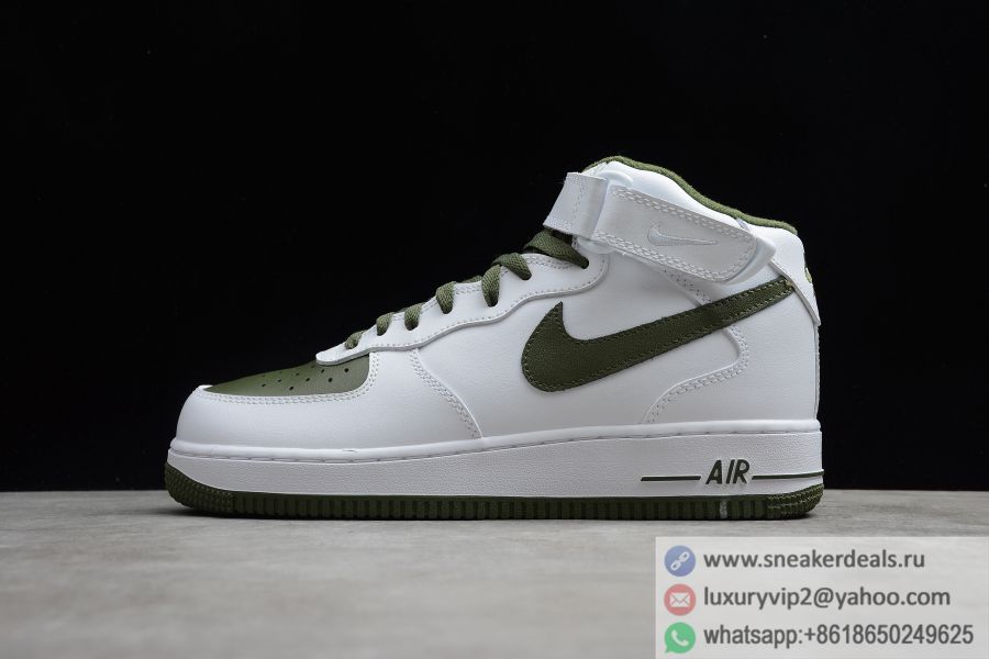 Nike Air Force 1 Mid Retro White Dark Green 554724-088 Unisex Shoes